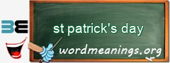 WordMeaning blackboard for st patrick's day